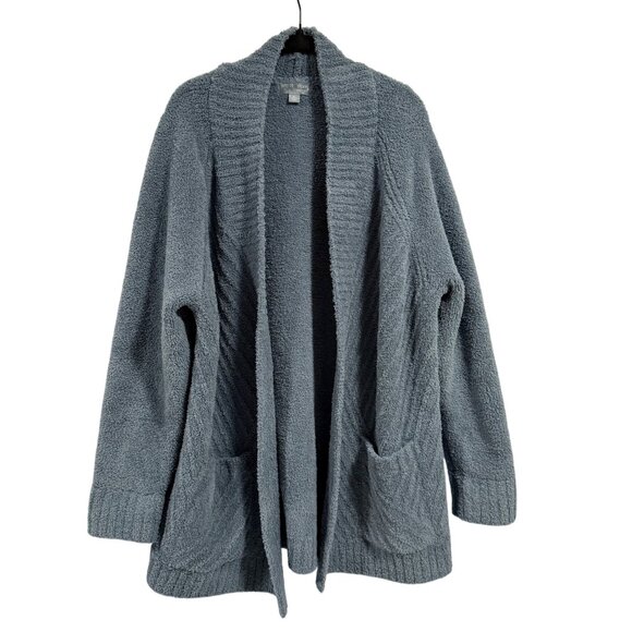 Barefoot Dreams Cozychic Directional Ribbed Cardigan In Blue Mirage Size XL - Picture 1 of 9